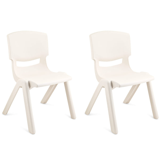 JOON Stackable Plastic Kids Learning Chairs, Ivory, 20.5x12.75X11 Inches, 2-Pack (Pack of 2)