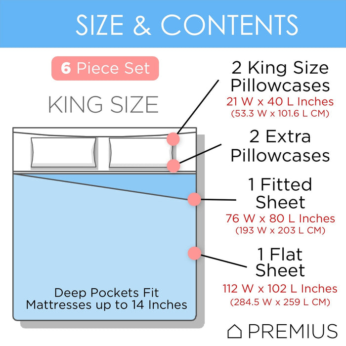 Premius Brooke Luxurious Wrinkle-Free Microfiber Sheet Set