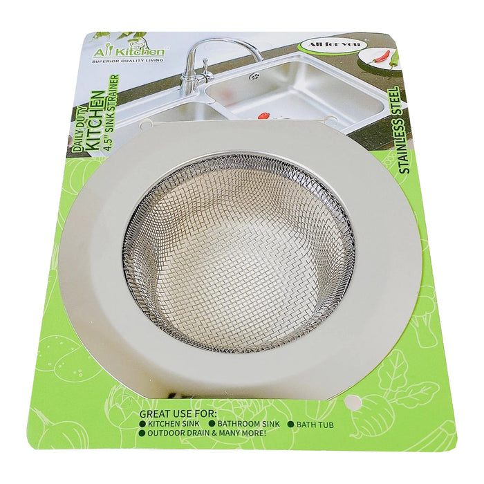 All For You Kitchen Mesh Stainless Steel Sink Strainer, 4.5 Inches