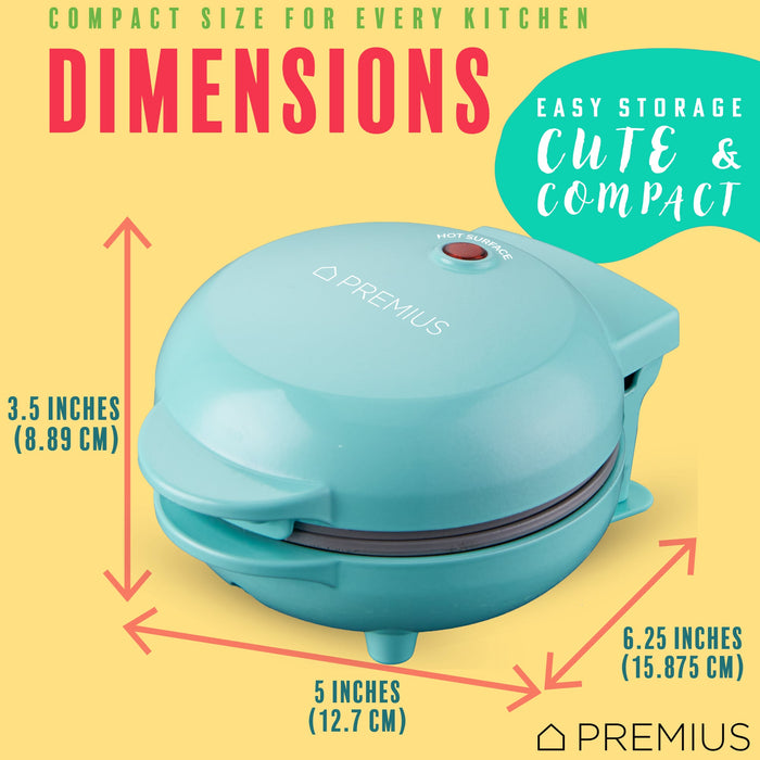 PREMIUS Ceramic Non-Stick Mini Snack Flat Griddle Maker, 4 Inch Mold