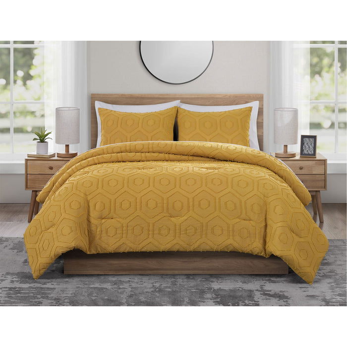 Jade + Oake Asher Modern Hexagon Microfiber Comforter Set