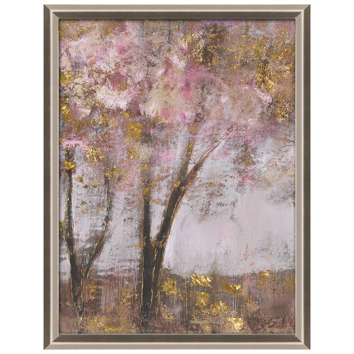 PREMIUS Pink Forest with Gold Foil Plating Wall Art, 13x17 Inches