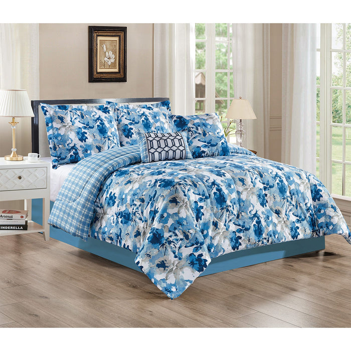 Juliet Floral Abstract Printed 5-Piece Comforter Set