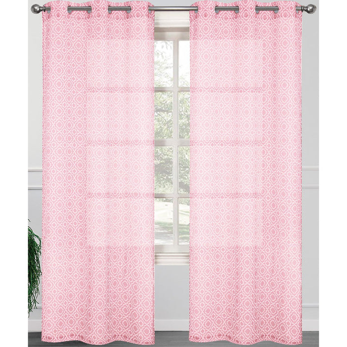 Carmen 2 Pack Morrocan Sheer Grommet Window Panel, 2-38x84 Inches