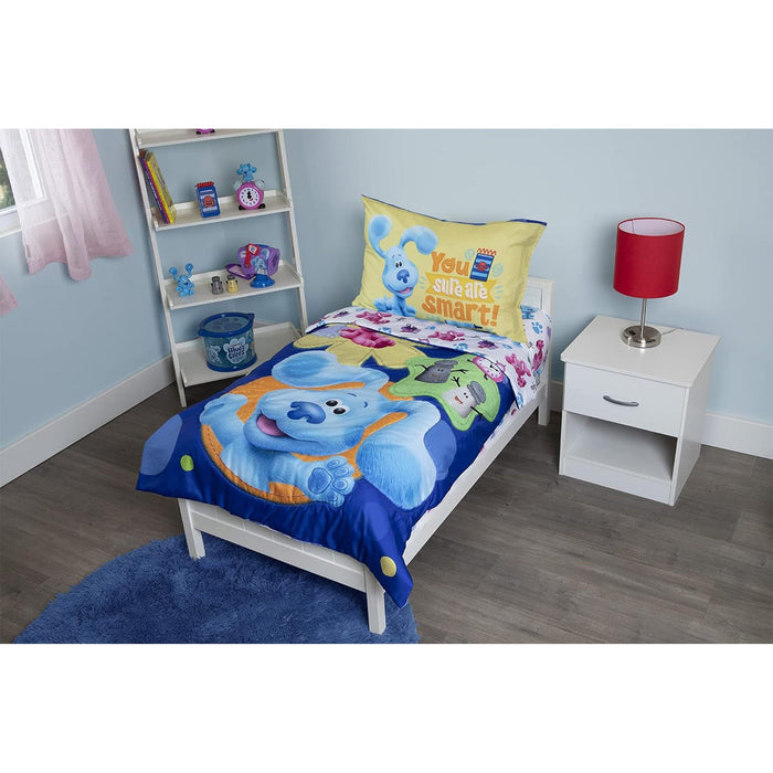 Funhouse Blue's Clues and You 4-Piece Reversible Comforter Set, Toddler Bed Size