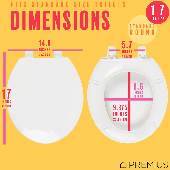 PREMIUS Beveled Plastic Toilet Seat, Standard Round, 17 Inches