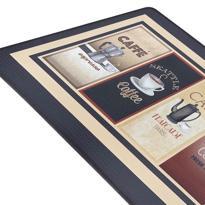 Cozy Cafe Decorative Anti-Fatigue Kitchen Mat, 18x30 Inches