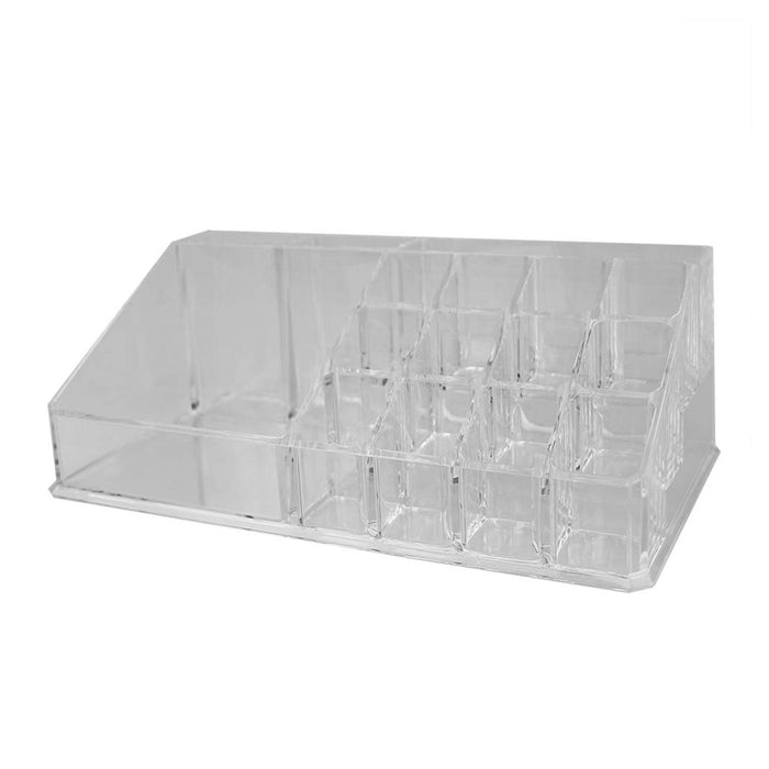 Home Basics 3 Tier Make-Up Cosmetic Organizer, 23 Compartments, Clear, 9.5x5.5x7.5 Inches