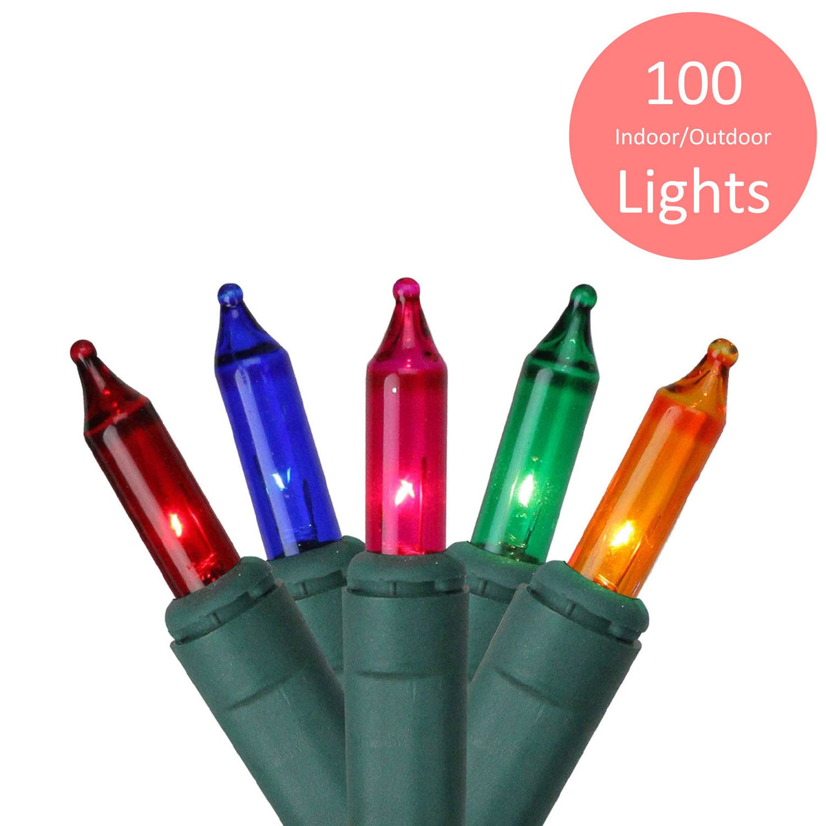 Premius Indoor and Outdoor Mini Light Set, 100 Bulbs, Multi-Color ...