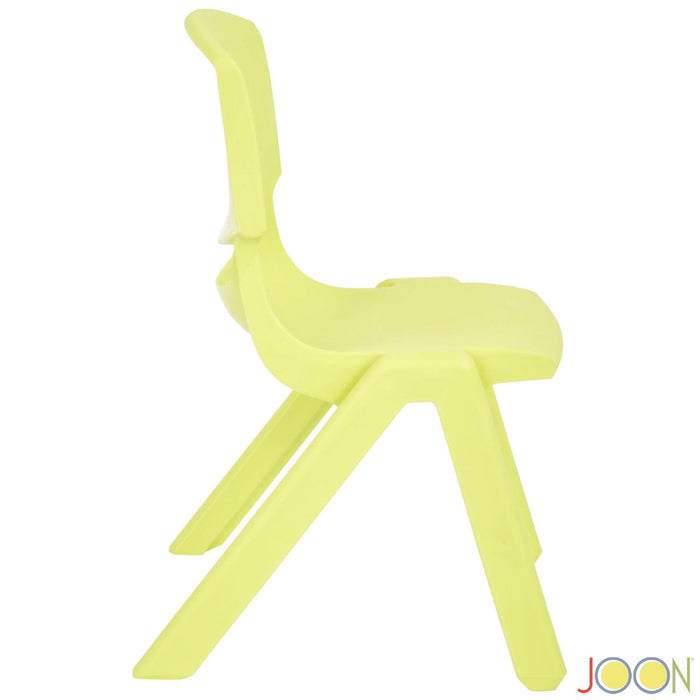 JOON Stackable Plastic Kids Learning Chairs, Lime, 20.5x12.75X11 Inches, 2-Pack (Pack of 2)