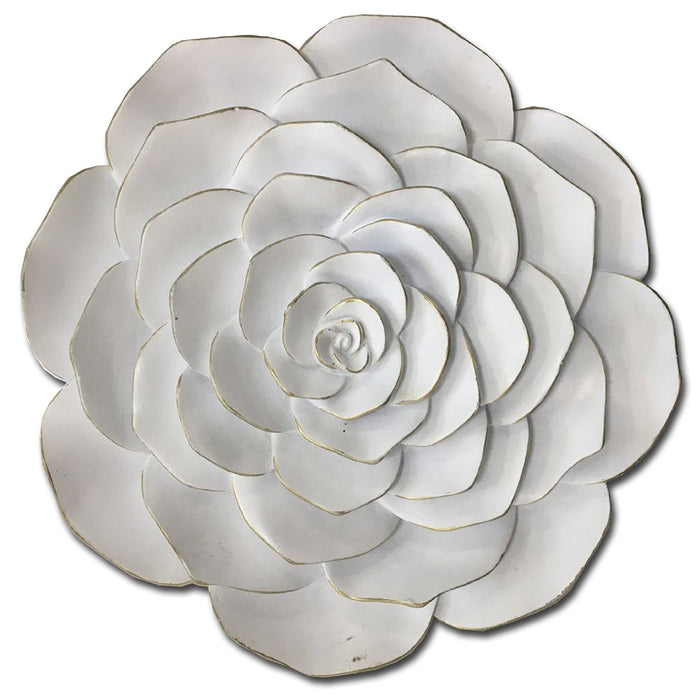 Premius Resin Pastel Floral Wall Decor, White, 12 Inches