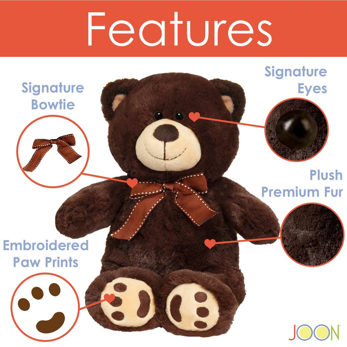 JOON Mini Teddy Bear, Dark Brown, 13 Inches