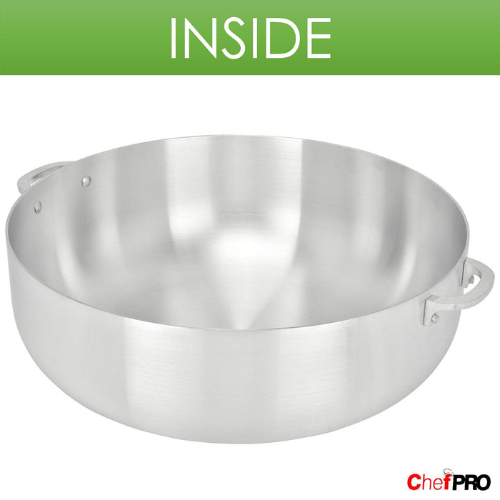 Chef Pro Commercial Grade Aluminum Caldero Stock Pot, Silver, 9.3 Quarts