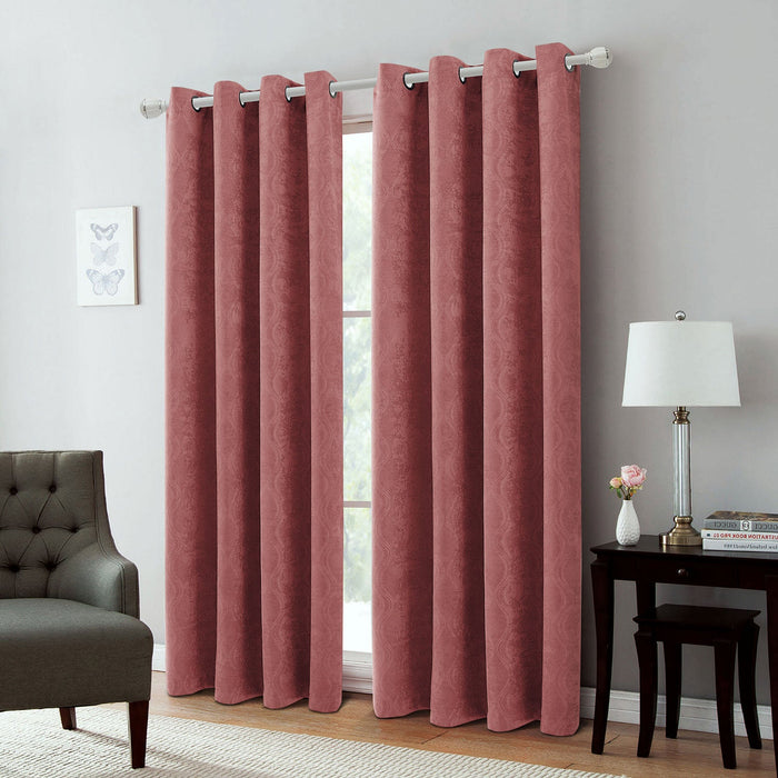 Andy Ogee Room Darkening Curtain Grommet Window Panel, 54x84 Inches