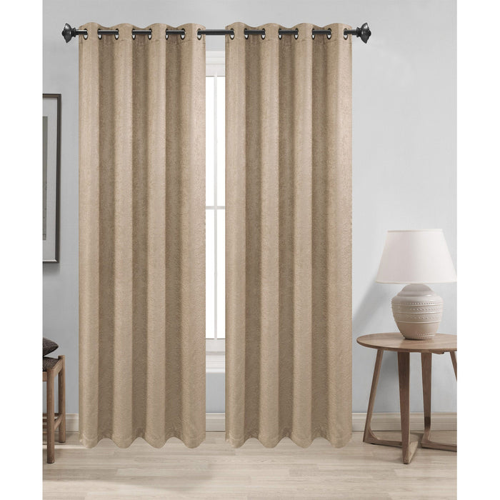 Prescott Ribbed Texture Room Darkening Grommet Window Panel, 54x84 Inches