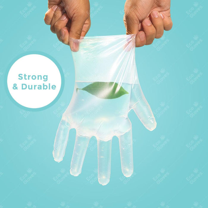 Individually Wrapped Compostable Disposable Gloves - Clear (24 Packets/Bag) | Eco Gloves