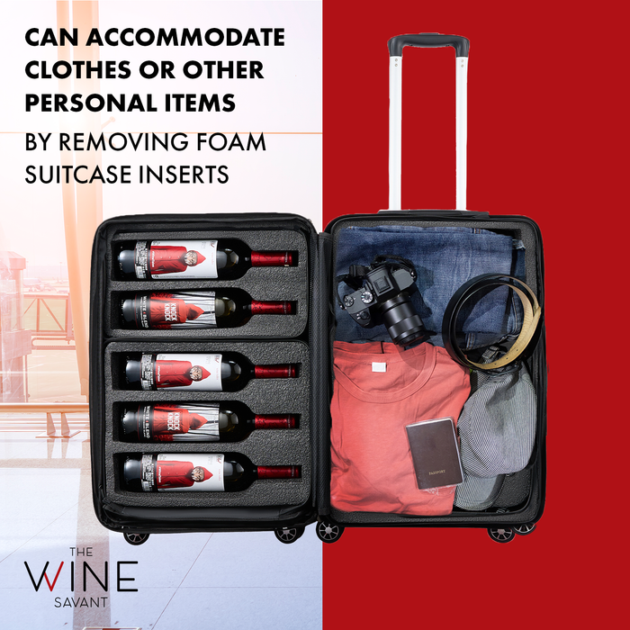 Wine Bottle Suitcase | Holds 10 Standard 750 ML Size Bottles
