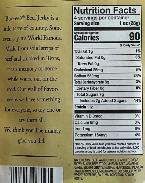Buc-ee's Jalapeño Honey Beef Jerky