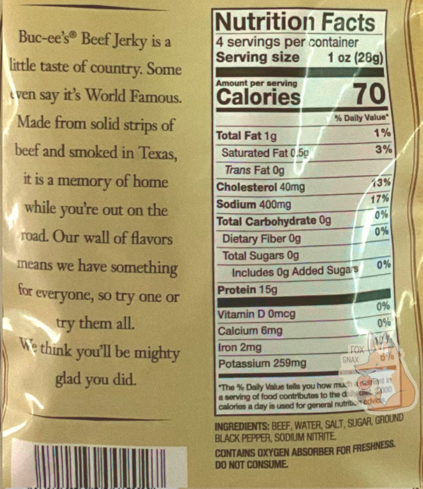Buc-ee's Old Western Style Peppered Beef Jerky