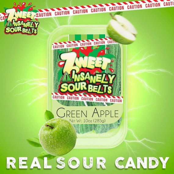 Insanely Sour Green Apple Belts | Zweet | 10 oz