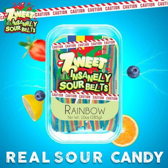 Insanely Sour Rainbow Belts | Zweet | 10 oz