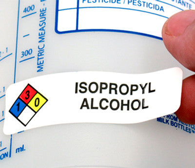 "Isopropyl Alcohol" HMIG Safety Labels, 0.75" x 2.5", 250/ROLL