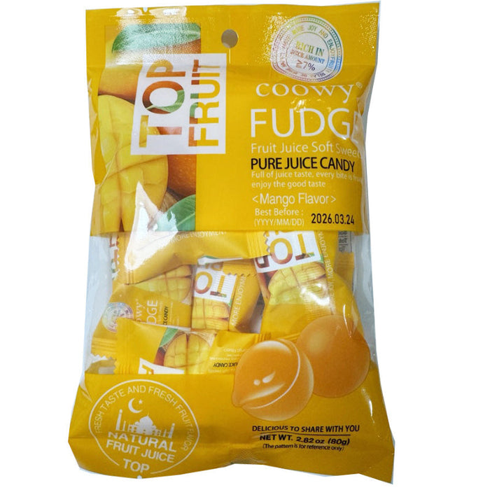 Coowy Fudge Top Fruit Soft Sweets Chewy Mango Gummy Candy