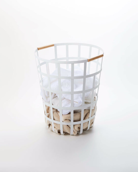 Wire Basket (18" H)  - Steel + Wood