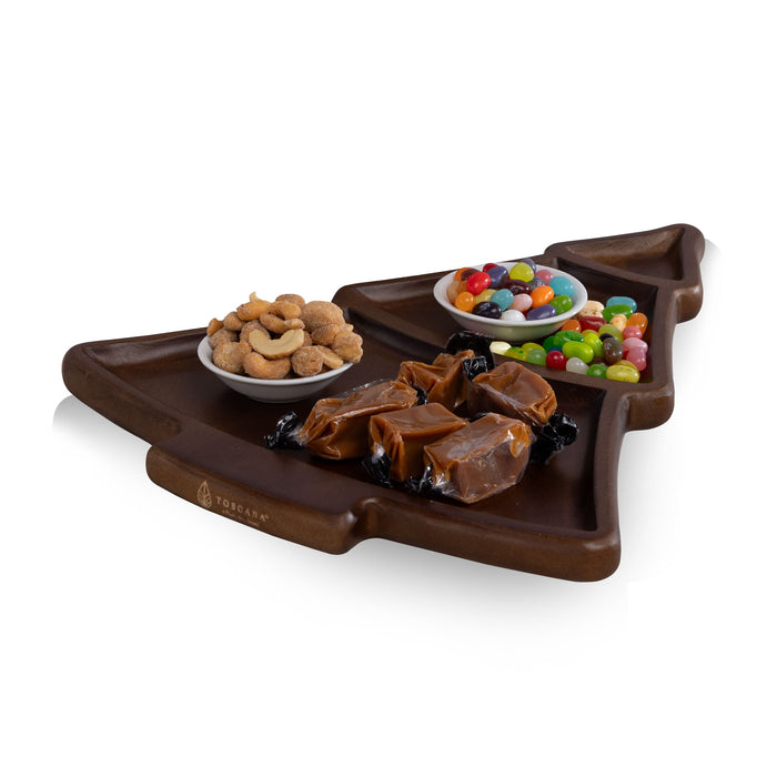 Christmas Tree Serving Tray with Gourmet Gift Pack