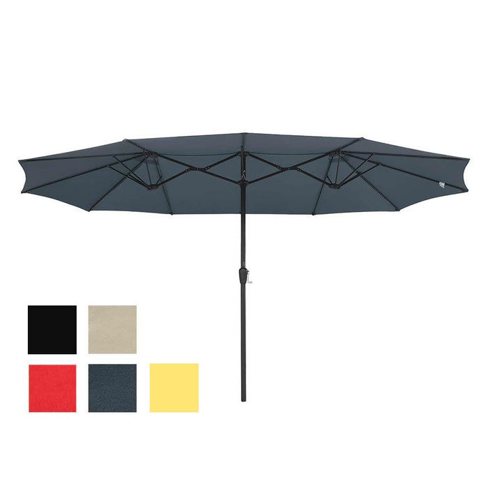 Yescom 15x9 ft Patio Rectangular Market Umbrella w/ Wind Vent