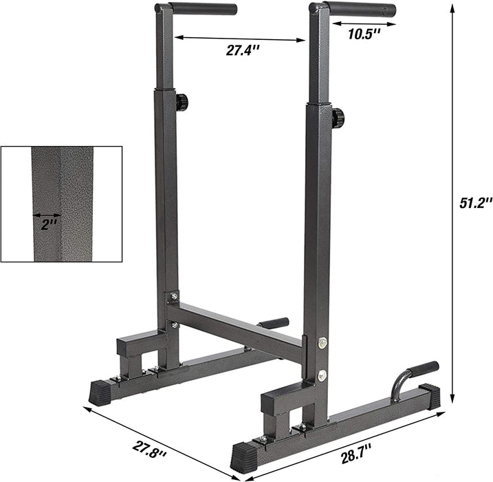 Heavy Duty Steel Dip Stand Station Adjustable Height Strength Training Pull Push Up Bar For Home Gym