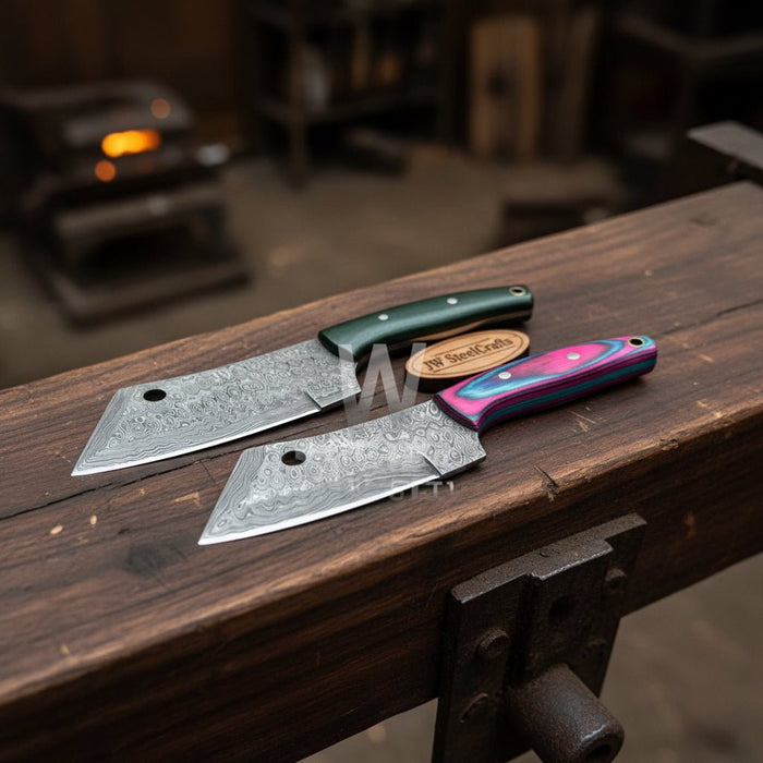 Ko-Bunka Knife Damascus Steel, Reverse Tanto
