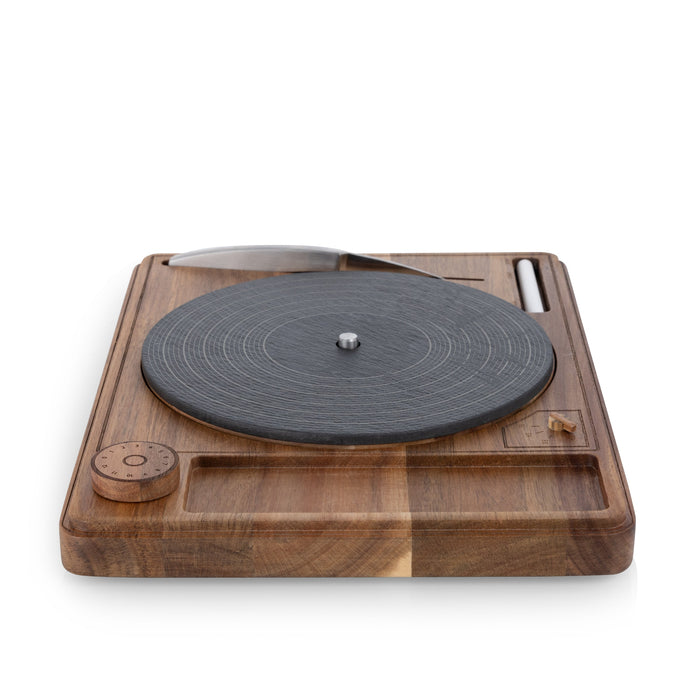Turntable Acacia and Slate Cheese Board with Knife