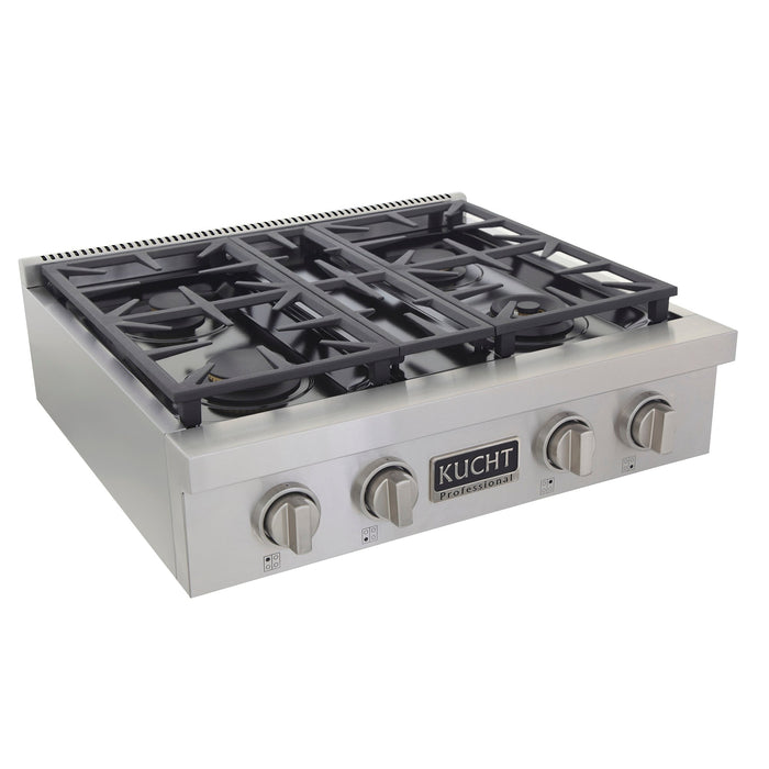 Kucht 30" 4 Burners Stainless Propane Cooktop, KFX309T/LP-S