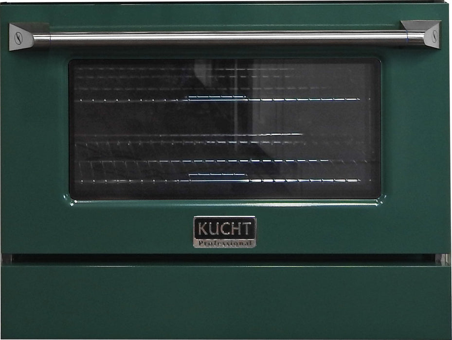 Kucht 30" Gas Range in Stainless Steel with Green Oven Door, KNG301-G
