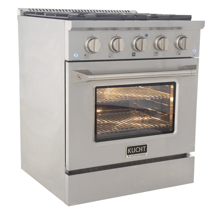 Kucht 30" Propane Range, Stainless Steel, Silver Oven Door, KNG301/LP-S