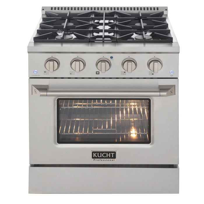 Kucht 30" Propane Range, Stainless Steel, Silver Oven Door, KNG301/LP-S