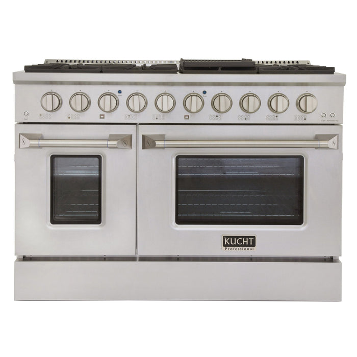 Kucht 48" Gas Range in Stainless Steel, Silver Oven Doors, KNG481-S