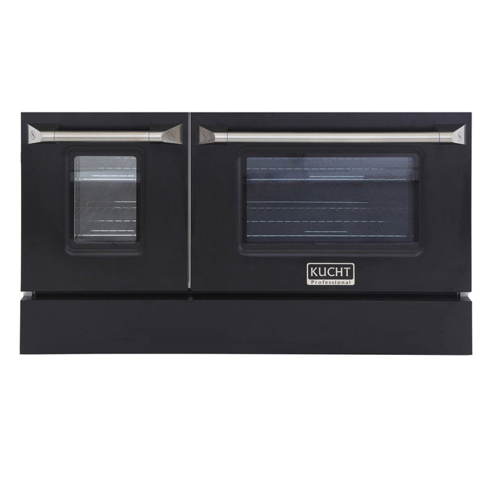 Kucht 48" Gas Range, Stainless Steel, Black Oven Doors, KNG481-K