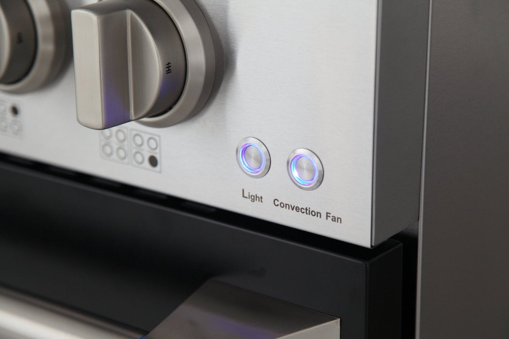 Kucht 48" Gas Range, Stainless Steel, Black Oven Doors, KNG481-K