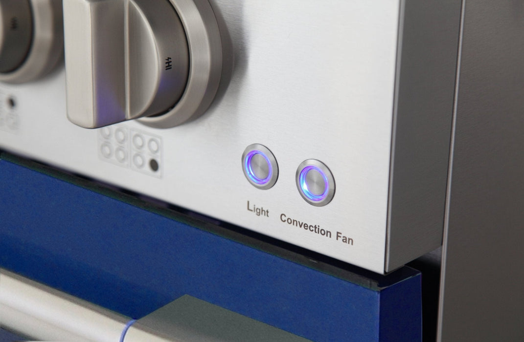 Kucht 48" Gas Range, Stainless Steel with Blue Oven Doors, KNG481-B