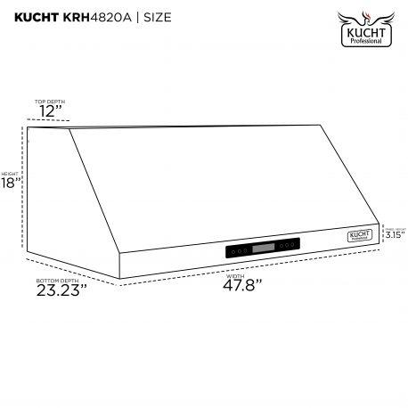 Kucht 48” Professional Stainless Steel, Under Cabinet Hood, KRH4820A