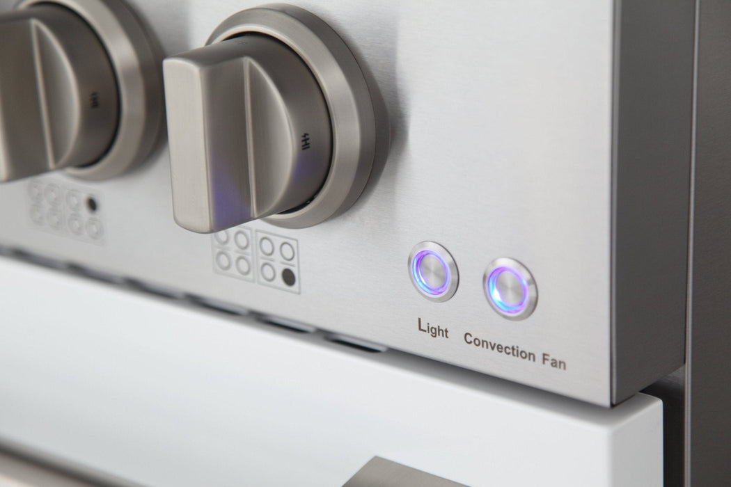 Kucht 48" Propane Range in Stainless Steel, White Doors, KNG481/LP-W