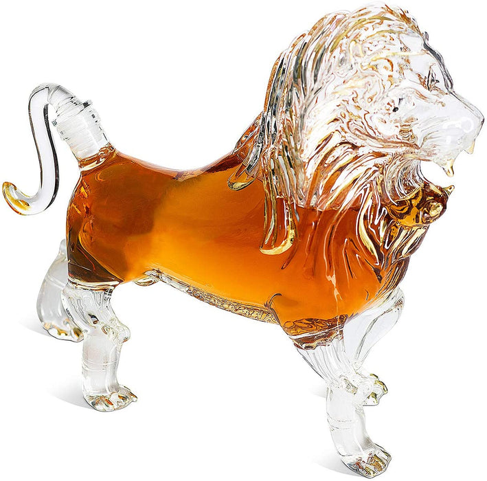 Lion Animal Whiskey and Wine Decanter The Wine Savant - Beautiful Profile of A Lion 500ml - Whiskey, Wine Scotch or Liquor Decanter