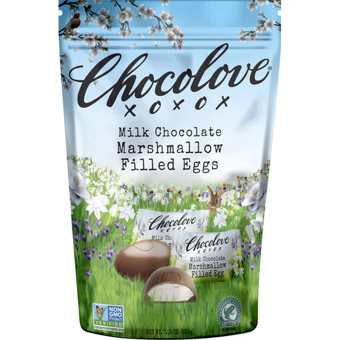 Chocolove Milk Chocolate Marshmallow Filled Eggs (Pack of 8) 7.05 Oz