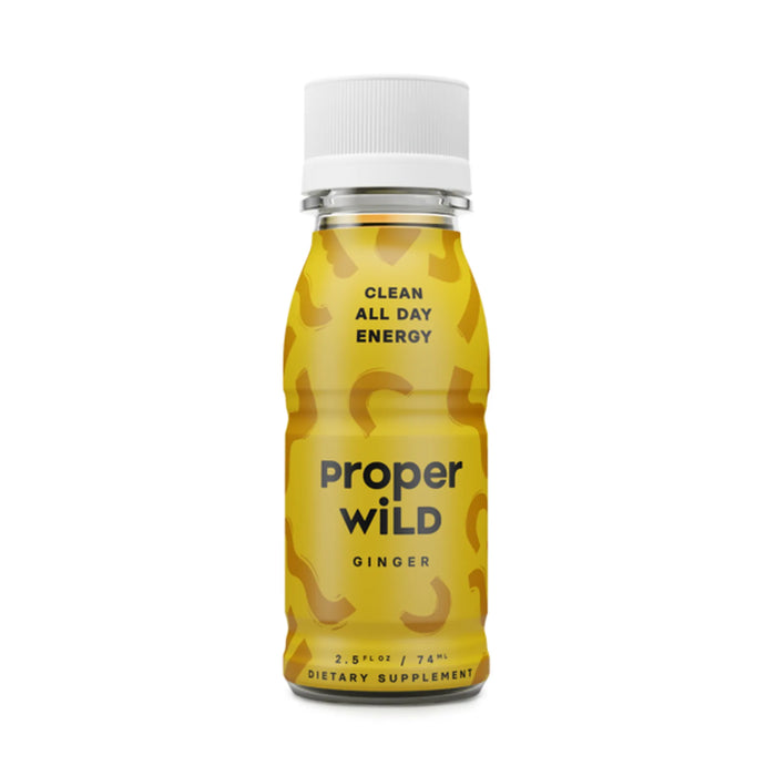 Proper Wild - Ginger Energy Shot, 2.5 fl oz (Case of 12) - Gluten-Free Energy
