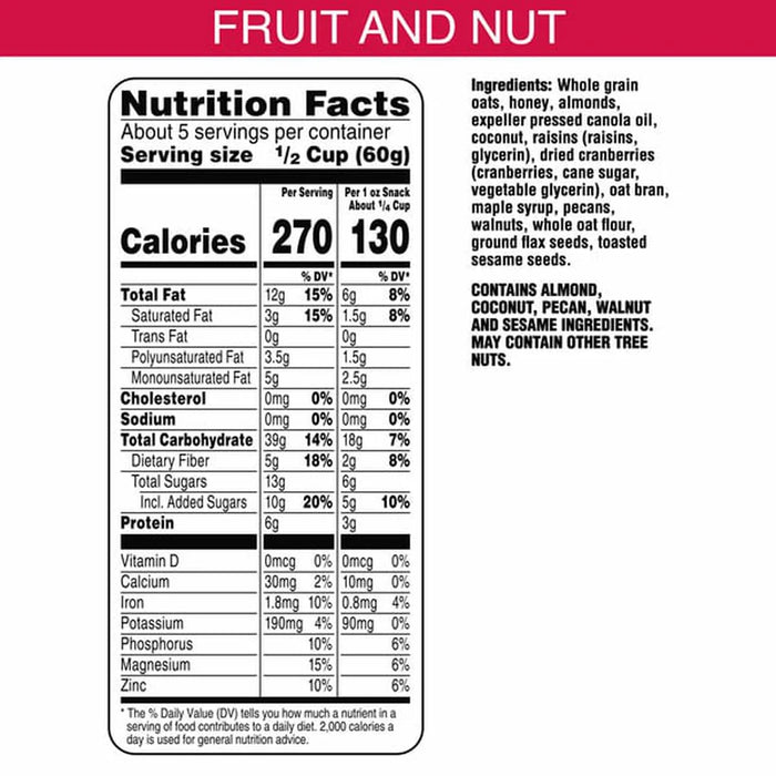 Bear Naked Granola - Fruit and Nutty Medley, 12 Oz., Pack of 6