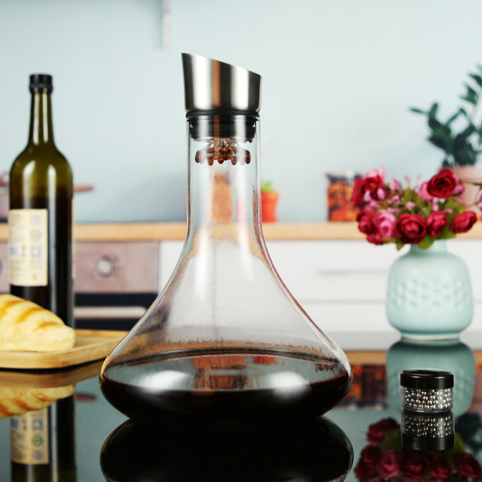 Wine Aerator Pourer - Glass Decanter Aerator with Filter - 1500 mL