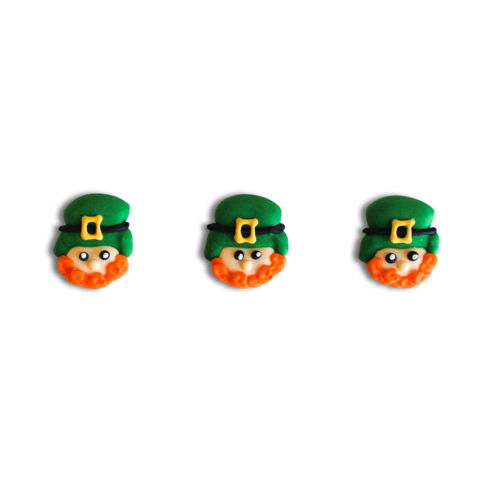 Leprechaun Heads Royal Icing Decs (Set of 12)