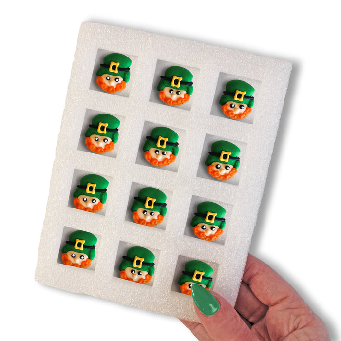 Leprechaun Heads Royal Icing Decs (Set of 12)